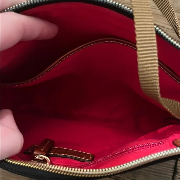 Dooney & Bourke Black and Brown Crossbody Bag with Leather Strap - Picture 6 of 7